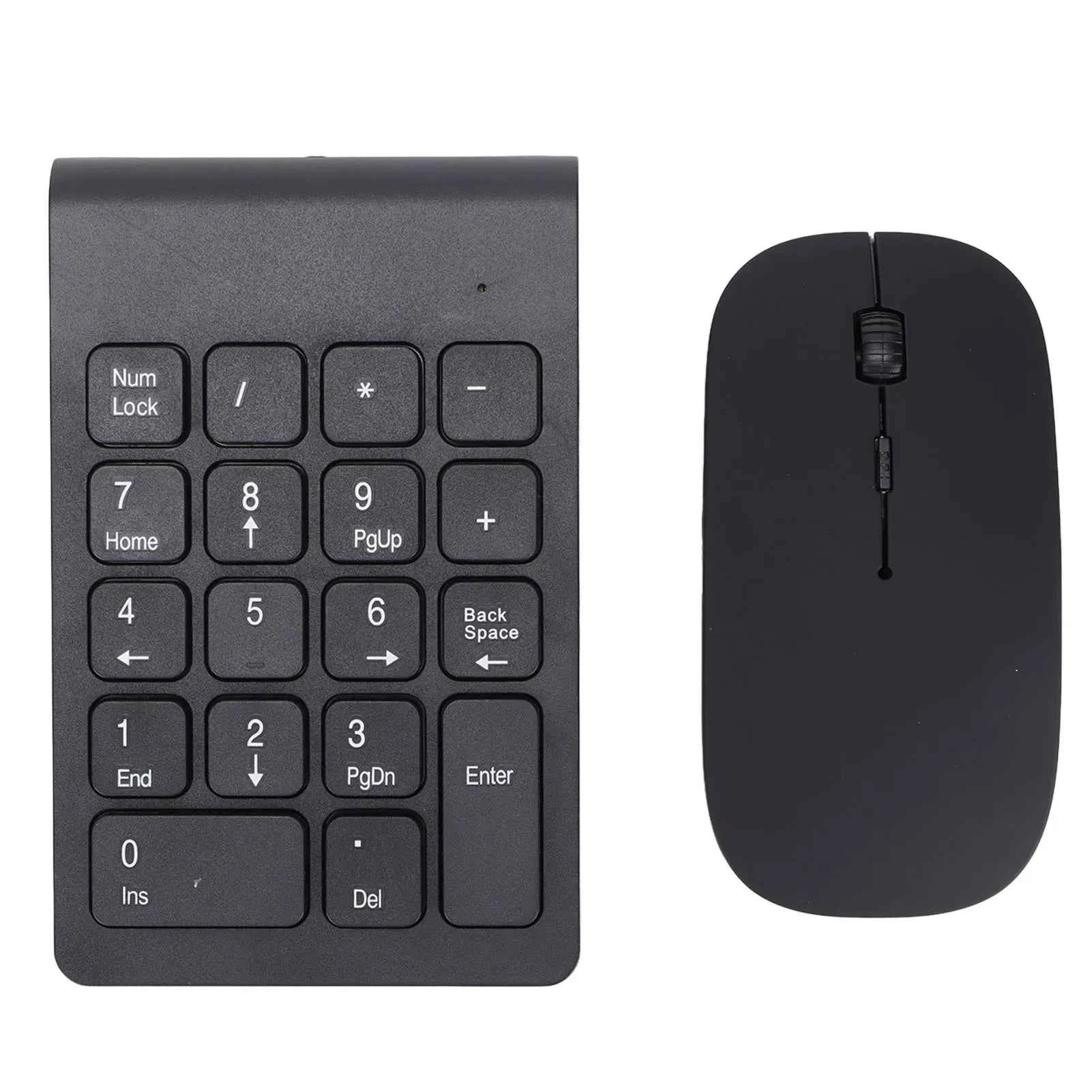 2.4G Wireless Number Pad Mouse Combo 18 Keys Numeric Keypad Digital Keyboard 1200 DPI Sensitive Mouse for Office PC Laptop