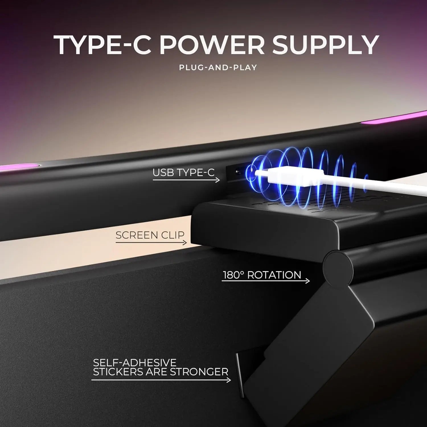 DBF LED Desk Lamp, Monitor Light Bar Straight/Curved with RGB Backlight - WinSupport Tech