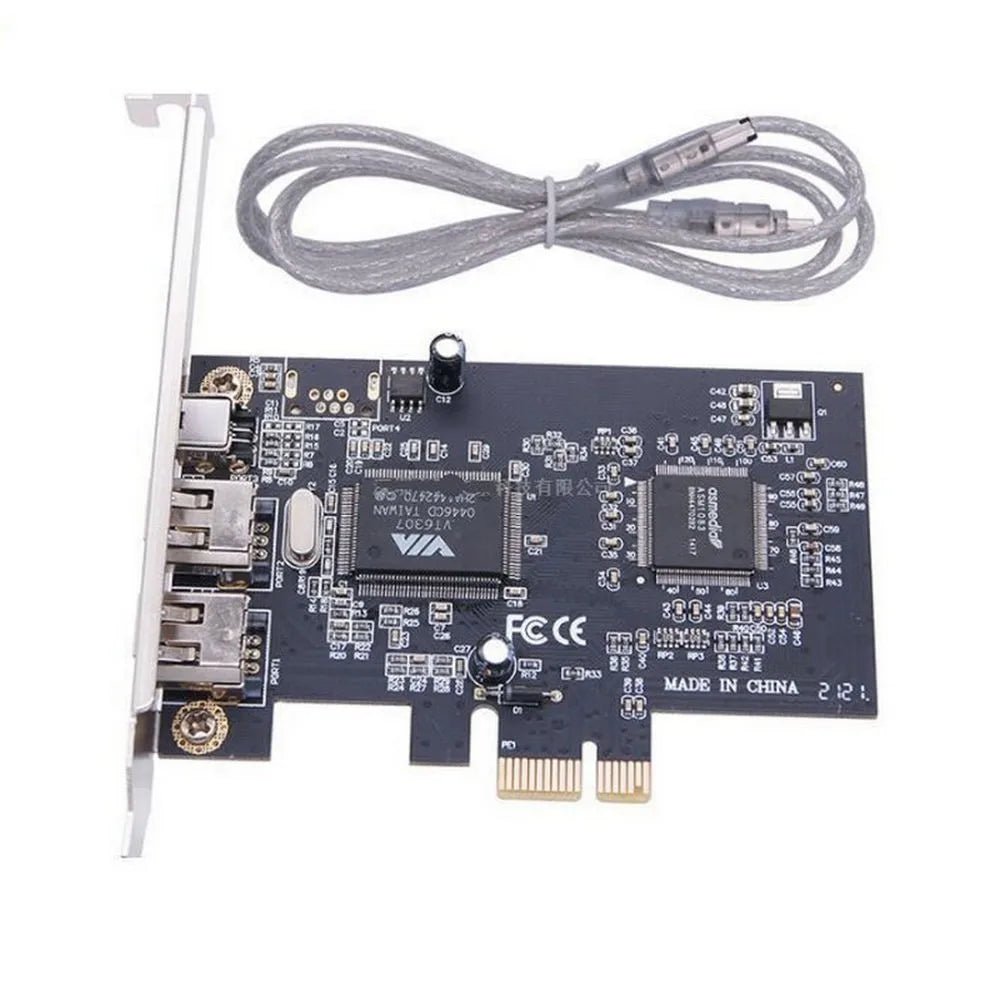 FireWire 1394a IEEE PCI-E PCI Express 1394 Controller Card Stable High Speed Data Transfer with Firewire Cable Pcie Control Card