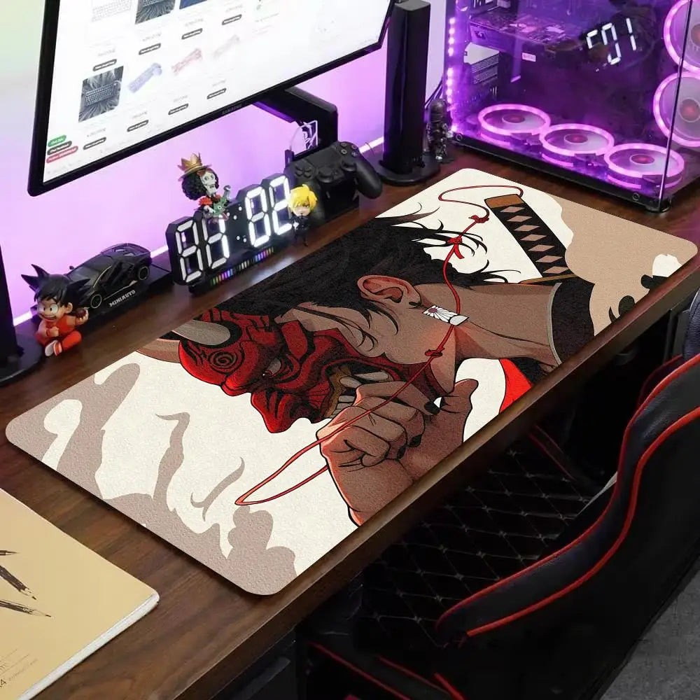 Mask anime girl Mouse Pad Large Computer Office Game Table Mats XXL Rubber Anti-slip Gaming Keyboard Mousepads Long Desk Pads