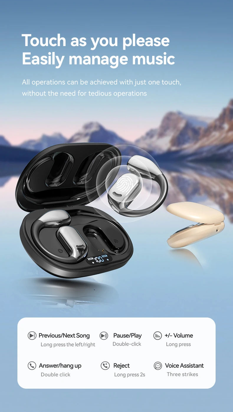 Tecsire Wireless Earbuds OWS Earphones Bluetooth Ear Hook HiFi Stereo Waterproof For Sports Fitness