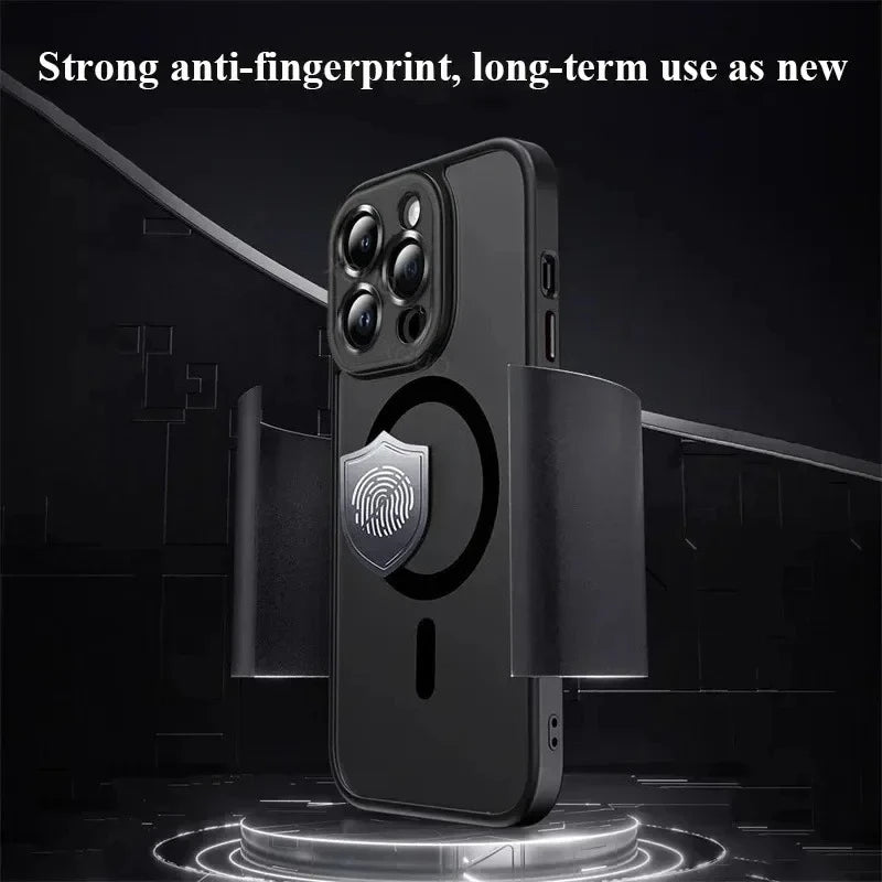 Original Magnetic Wireless Charging Case for iPhone 16 to 12 Pro Max Plus with Lens Protection and Frosted Cover