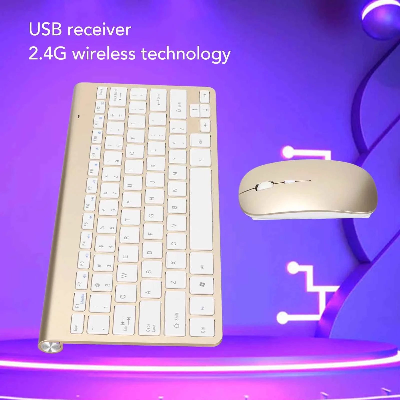 Keyboard Mouse Set 2.4G Wireless 78 Keys USB Thin Etched Keycaps Ergonomics Mute Button Computer Keyboards Mouse Wireless Mouse