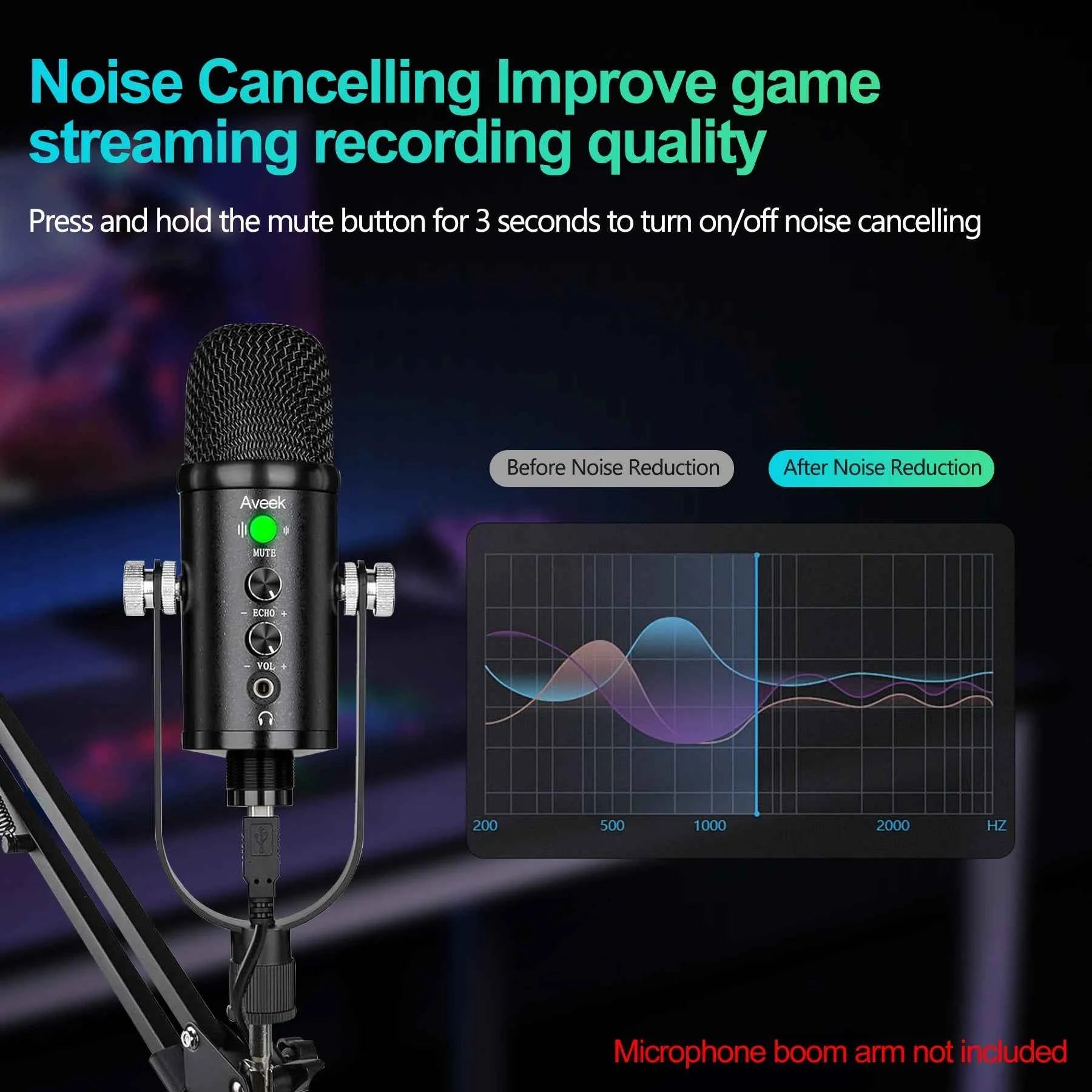 Mercase USB Condenser Microphone – Plug & Play Cardioid Mic with Mute Button for PC, Phone, PS4 & PS5, Recording & Streaming.