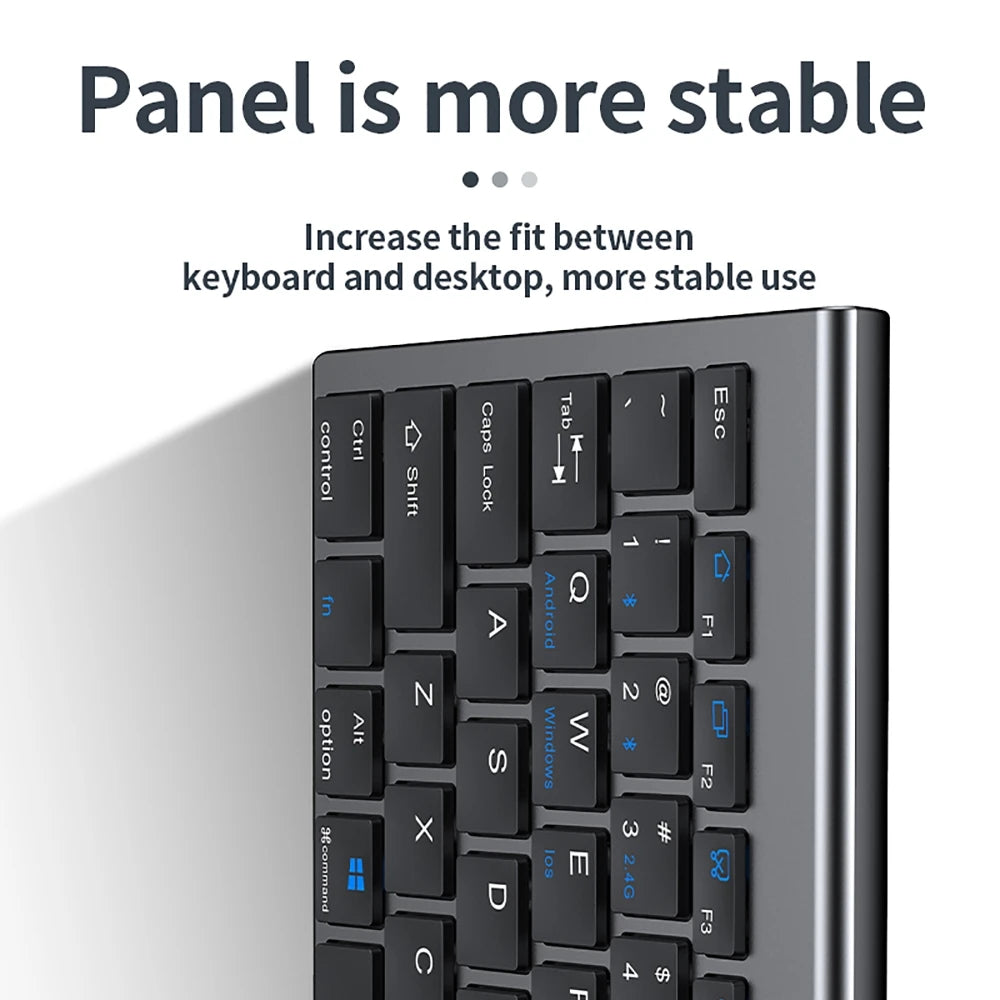 2.4G Wireless & bluetooth Keyboard Mouse Set Rechargeable Ultra-thin Computer Office Gaming Silent Slim Keyboard Mouse for ipad