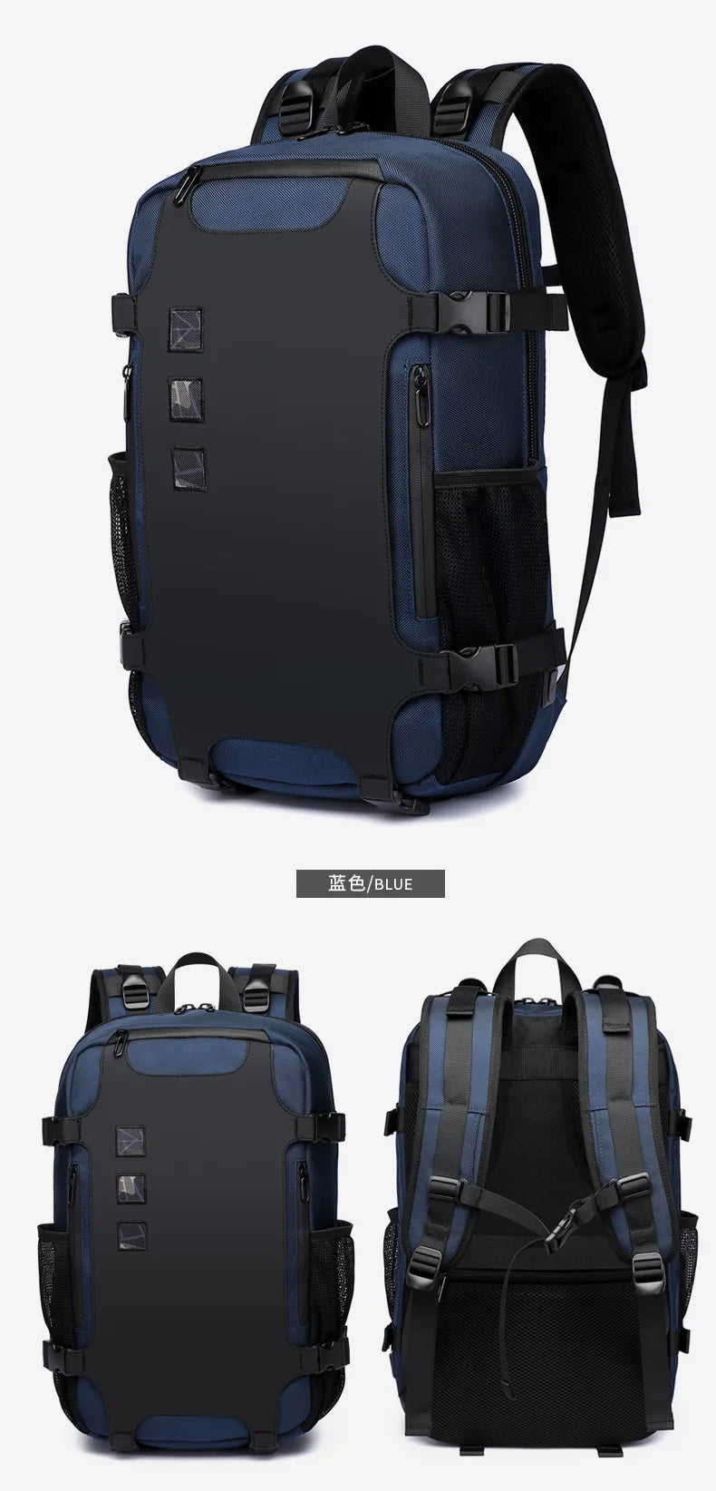 OZUKO Men Backpack Large Capacity 16 inch Laptop Backpacks USB Charging Teenager Schoolbag Male Waterproof Travel Bag Mochilas