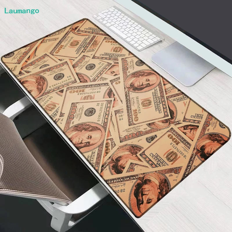 Gaming Laptop Dollar Printing Desk Mat Wrist Pad Mouse Pc Accessories Table Pads Deskmat Gamer Cabinet Keyboard Keycaps Mausepad