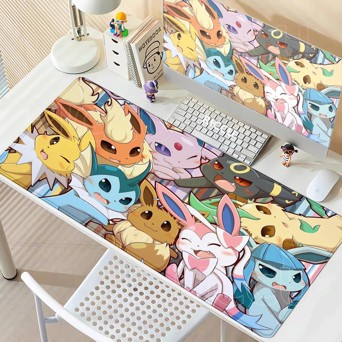 Large Mouse Pad Anime Gaming Speed Mousemat Eevee Desk Mat Gamer Keyboard Mousepad Office Accessories P-pokemon Kawaii Deskmat