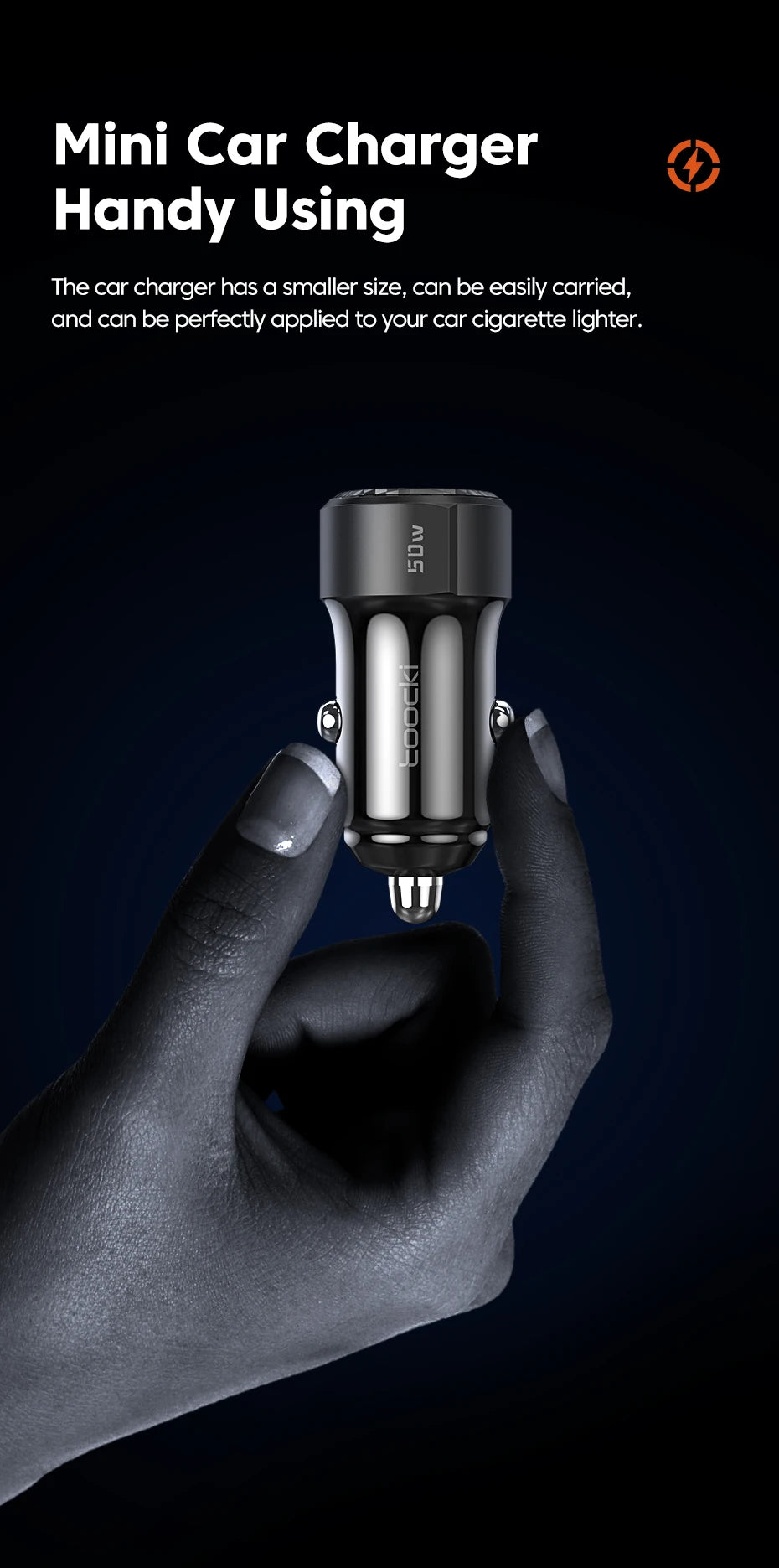 Toocki 50W QC PD 3.0 Car Charger Quick Charge 4.0 USB Type C Car Fast Charging For iPhone 12 13 14 Huawei Samsung Xiaomi POCO