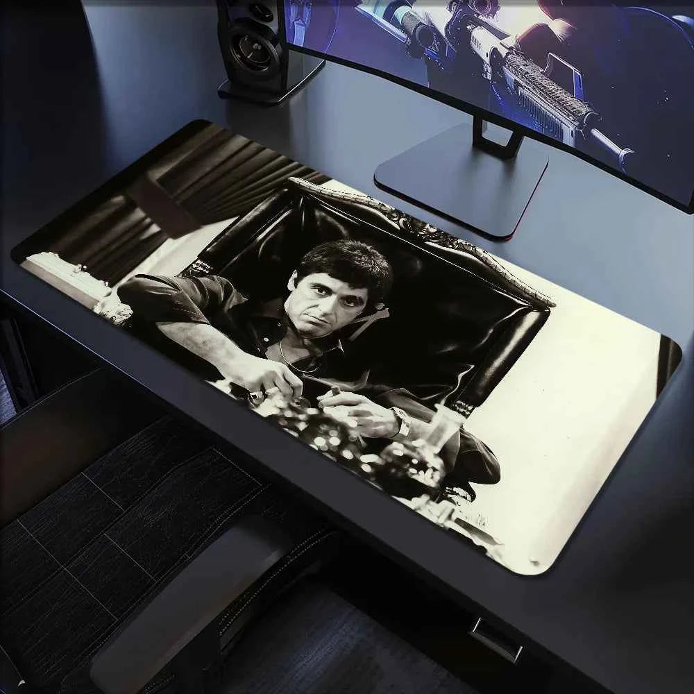 Mouse Pad Film Crime MousePad Non-slip Lockedge Office Student Gaming Action Thickened US Large Writing Pad S-Scarface Cushion