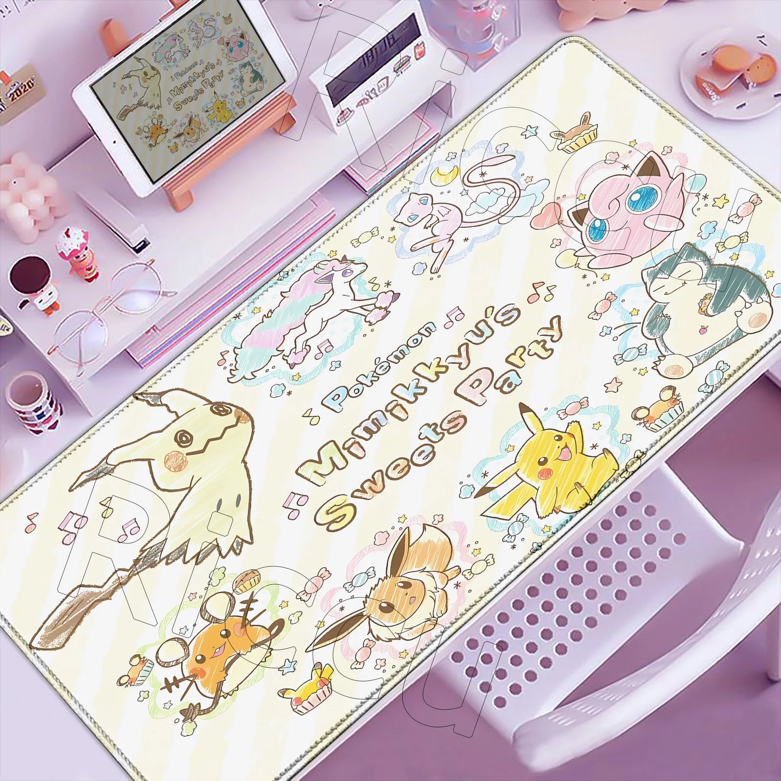 P-Pokemons Sylveon Eevee Mousepad Mouse Pad Large Gamer XXL Pc Keyboard Desk Mouse Mat Carpet Rubber Tapis Souris Gaming Notbook