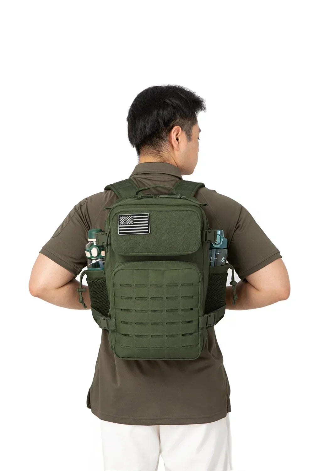25L Tactical Backpack – MOLLE Hiking & Survival Backpack for Men & Women, Waterproof Fitness Outdoor Bag with Dual Cup Holders