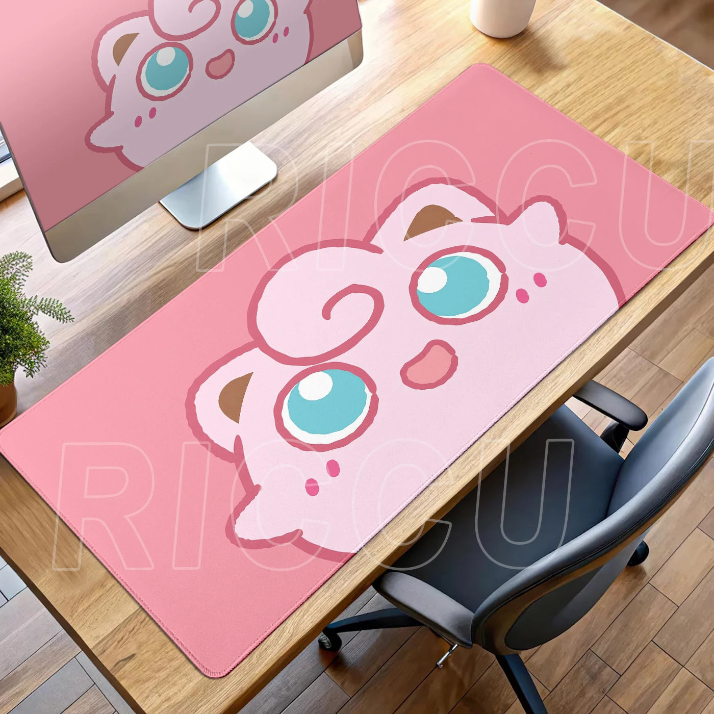 Kawaii Pink Keyboard Pad Clefairy Anime Gamer PC Cabinet Mouse Pad Ppokemon Jigglypuff Mousepad Laptop DeskMat E-Sports Mousemat