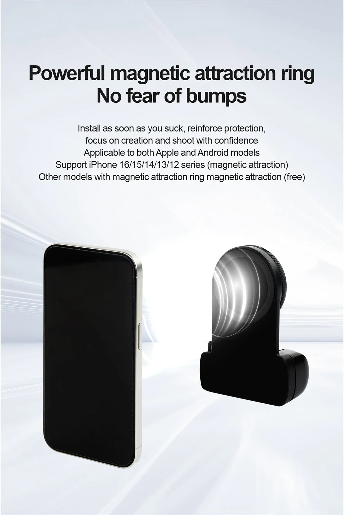 2026 MagSafe Smartphone Camera Shutter Grip Bluetooth Selfie Handle Camera Photo Stabilizer with Fill Light for Iphone Android