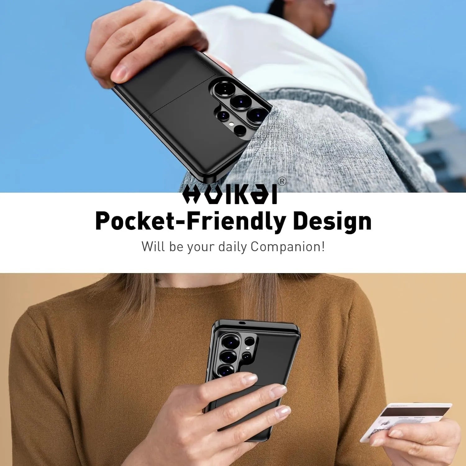 Wallet Card Holder Case For Samsung Galaxy S26 Ultra S25 S24 S23 S25 FE S22 Slide Slot Slim Hard PC Heavy Duty Protective Covers