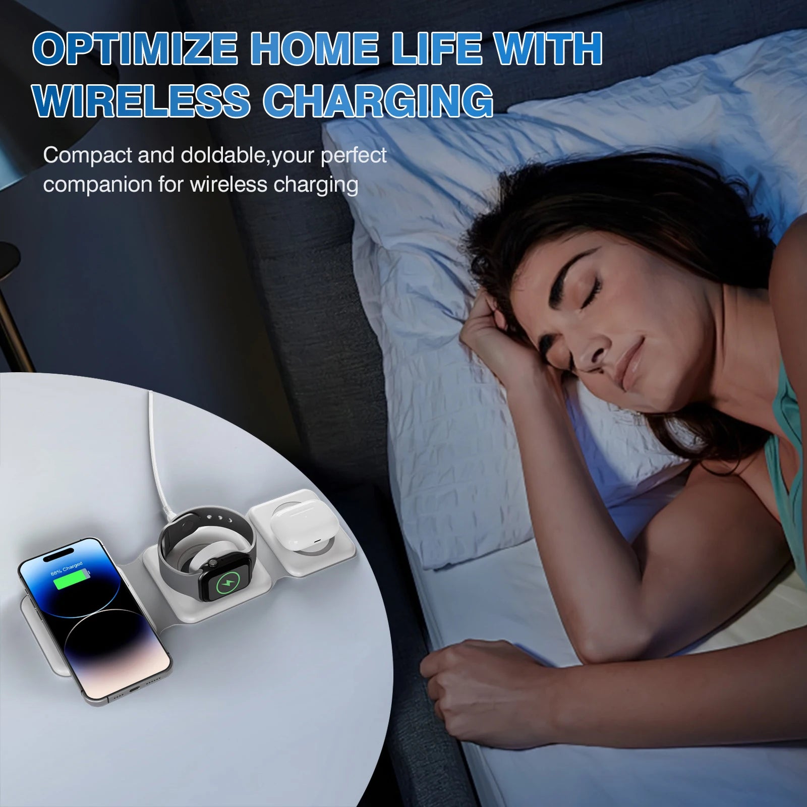15W 3 in 1 Magnetic Wireless Charger Station Fast Charging Holder Foldable For iPhone 17 16 15 Pro Max iWatch AirPods