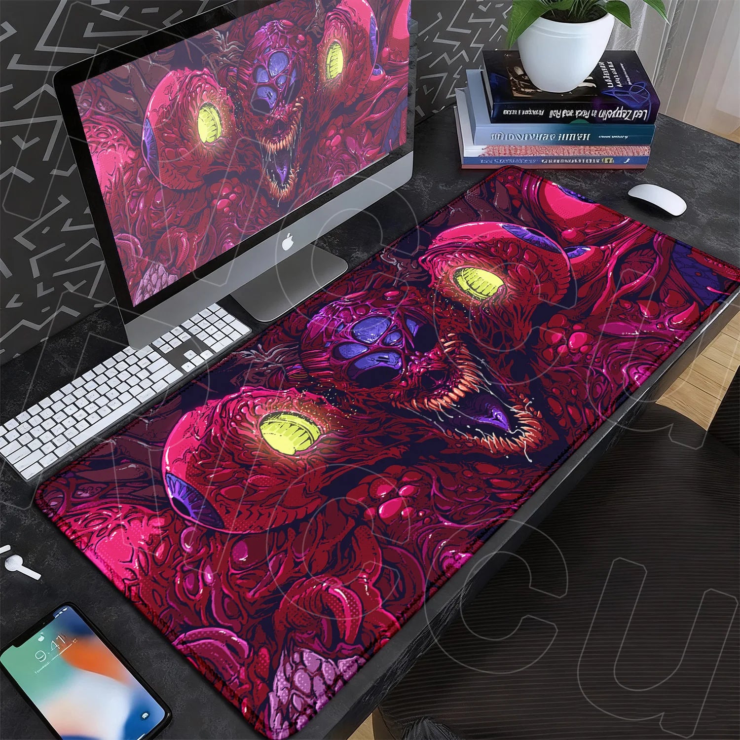 60x35cm Company Office Mice Extend Carpet XXL Hyper Beast Non-slip Rubber Mouse Pad Keyboard Gaming Accessories Cool Monster Mat