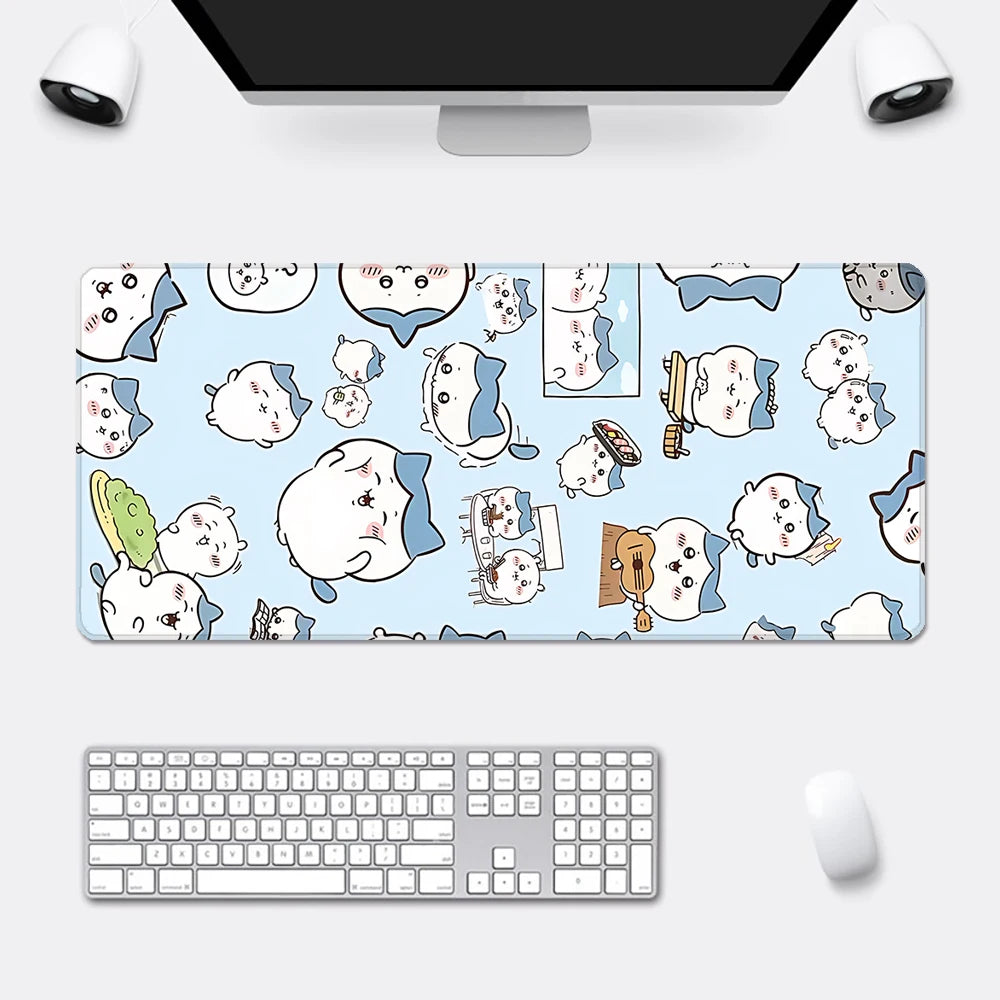 Cute Anime Chiikawas Mousepad HD Printing Computer Gamers Locking Edge Non-slip Mouse Pad XXL90x40cm Keyboard PC Desk Pad
