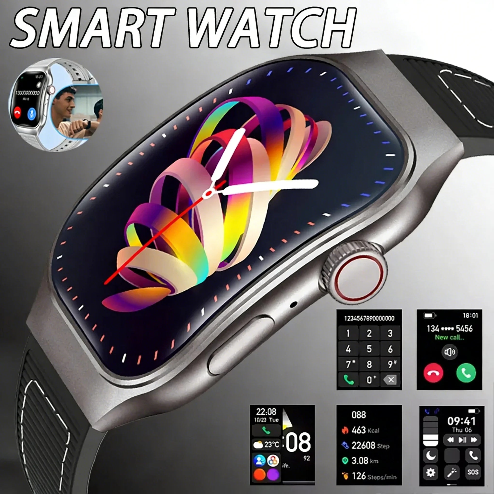 LAXASFIT New Bluetooth Call Smart Watch for Men 2.01