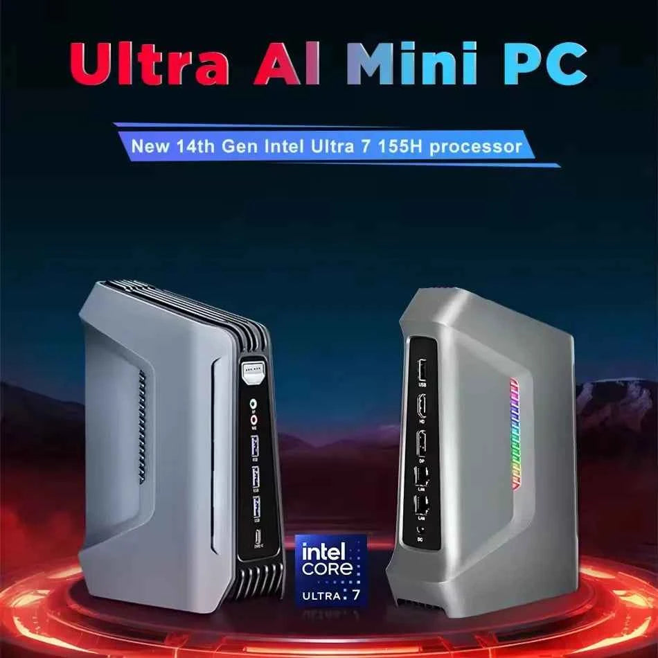 Topton 2x2.5G LAN F12 AI Gaming Mini PC 15th Gen Intel Core Ultra 9 285H 7 255H Thunderbolt 4 2xDDR5 2xPCIe Windows 11 RGB WiFi6