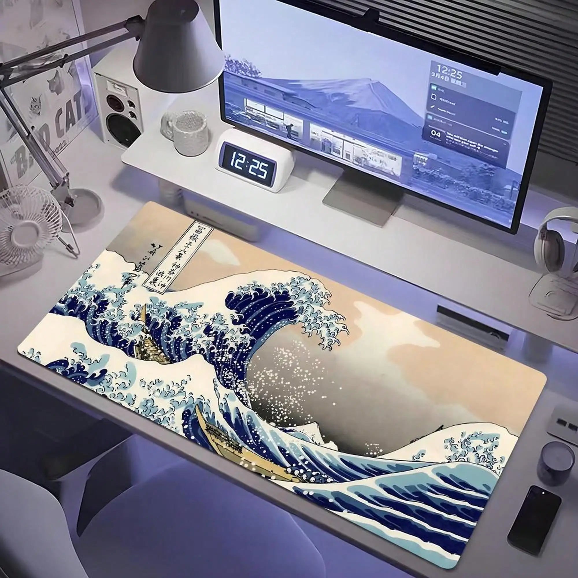 Style Wave Surfing Mouse Pad - XXL Large Gaming Desk Mat With Non-Slip Rubber Base, Thickened Precision Stitching, Washable Surface - Extra-Large Computer Desk Mat, Suitable For Gaming Setups, Artistic Design, Smooth Texture,