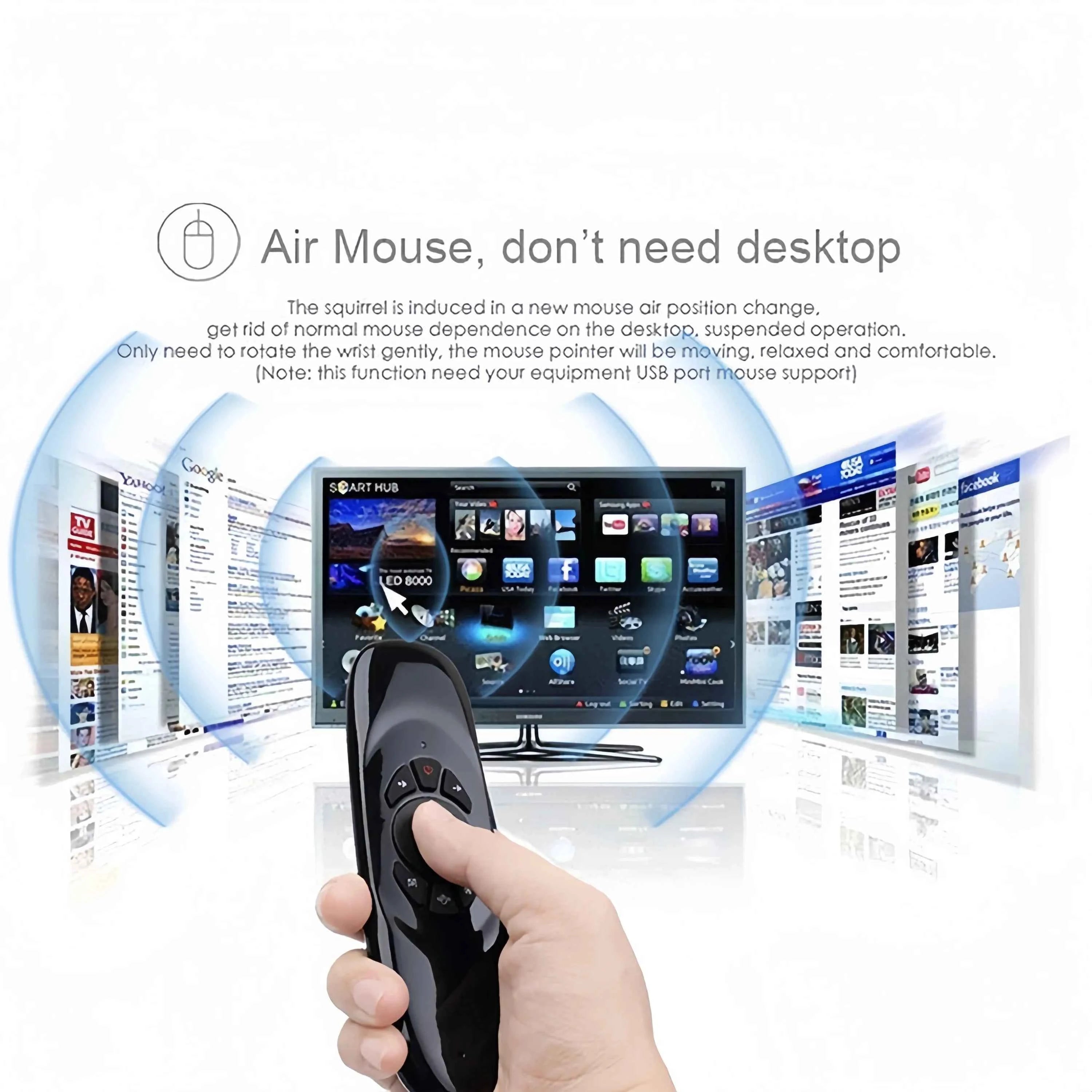 2.4G Flying Mouse Keyboard Combo Mini Keyboard Air Mouse with Voice Control IR Learning for PC Projector TV BOX Laptop