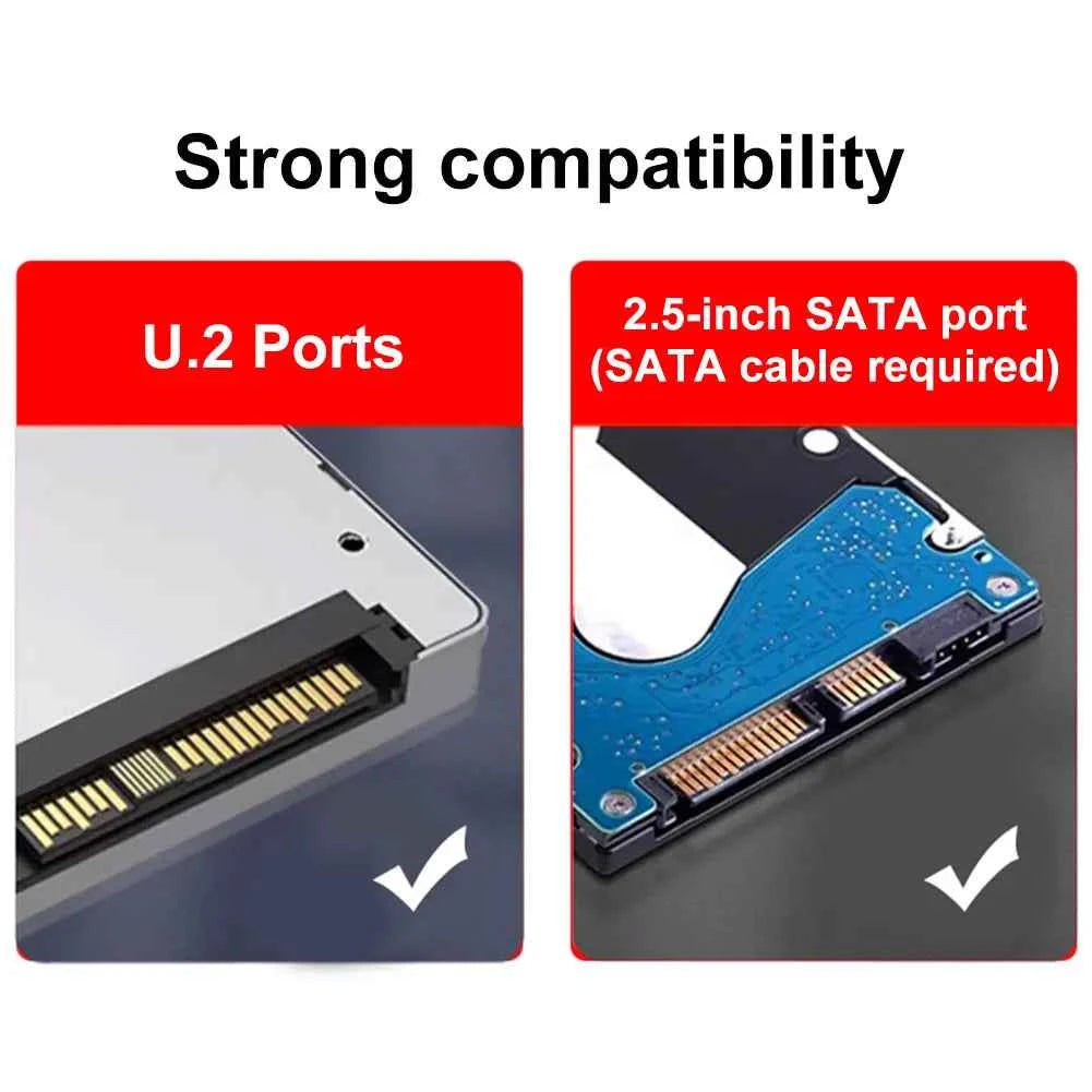 4-Port U2 NVME 2.5Inch SATA SSD Adapter Card Motherboard Support PCIe X4x4x4x4 PCIe X16 Bifurcation U.2 PCIe Adapter for PC