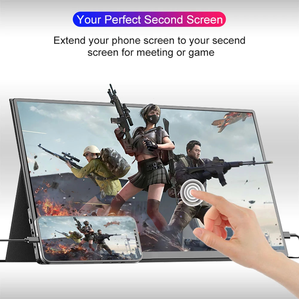 LANLIPU 14 Inch Portable Monitor 1920x1200 16:10 IPS LED Panel Touchscreen Secondary Display HDMI For Laptop PC Cell Phone