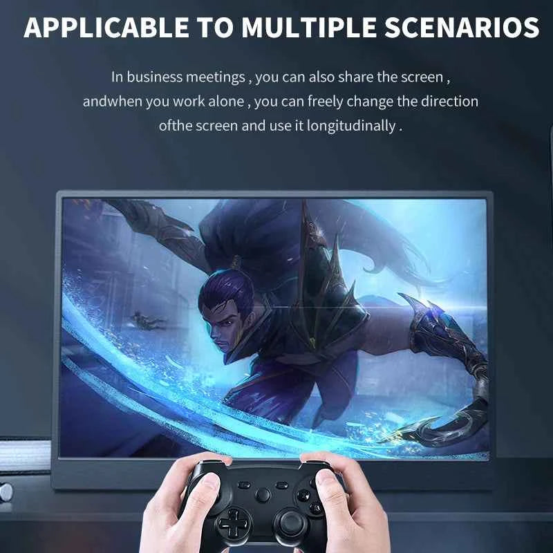 HGFRTEE 14.1inch Mobile Portable Monitor IPS Second Game Screen Extended Display for Laptop with Bracket For xbox/raspberry Pi