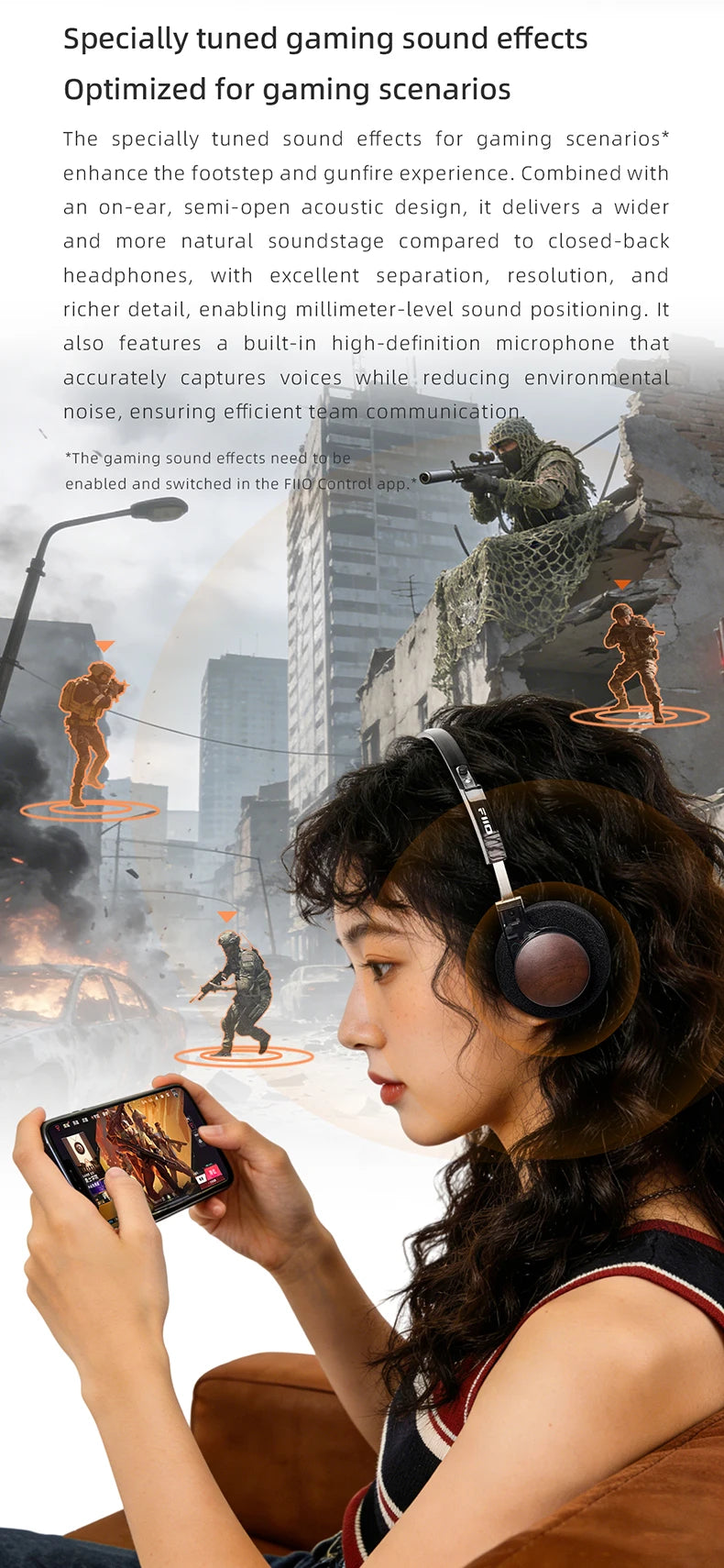 FIIO EH11 On-Ear Bluetooth Headphones, Powerful Bass & LDAC Hi-Res Audio, Lightweight Retro Design, 30H Battery, Dual Device & A