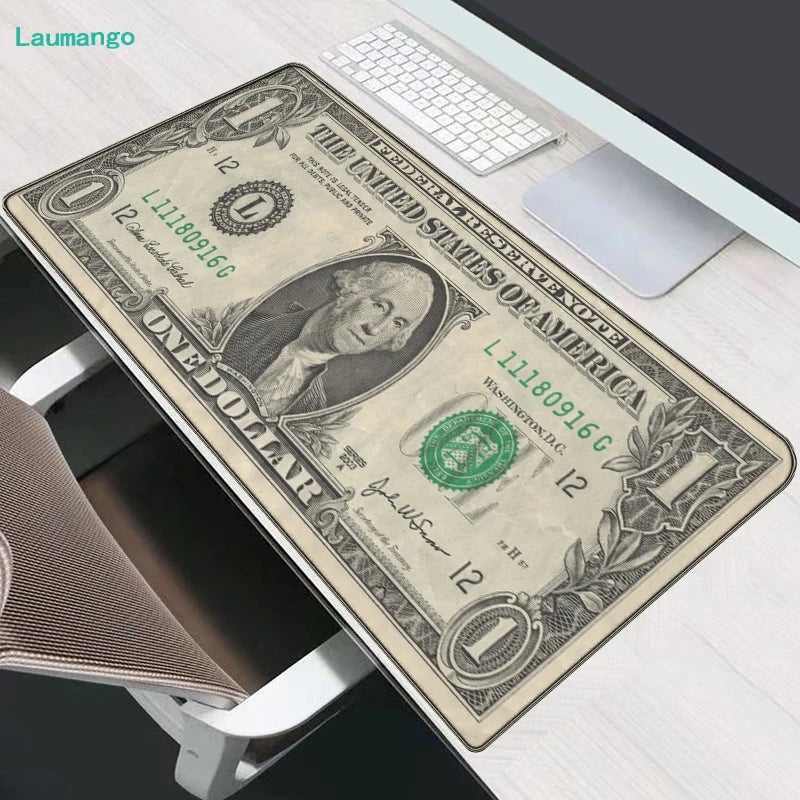 Gaming Laptop Dollar Printing Desk Mat Wrist Pad Mouse Pc Accessories Table Pads Deskmat Gamer Cabinet Keyboard Keycaps Mausepad