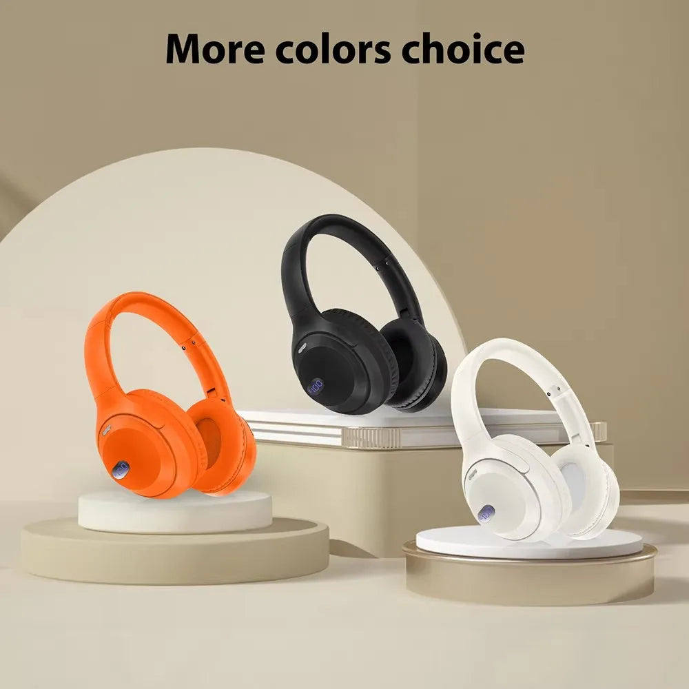 BT5.3 Wireless Headphones with LED Display: Long Battery Life & Multi - Mode Compatibility