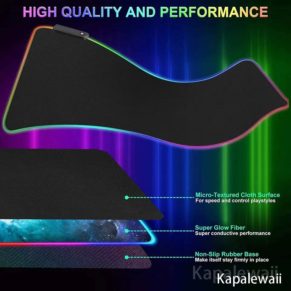 Game G-gta 6 Mouse Pad RGB Luminous 900X400mm Large Table Mat Non-slip Extra Large Game Office Mouse Pad