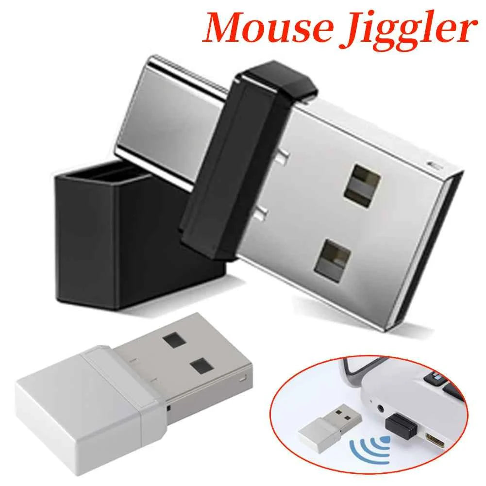 USB Type C 2 In 1 Mouse Mover Driver-Free Automatic Mouse Wiggler Prevent Laptop Entering Sleep Mini Mouse Shaker for Tablet PC
