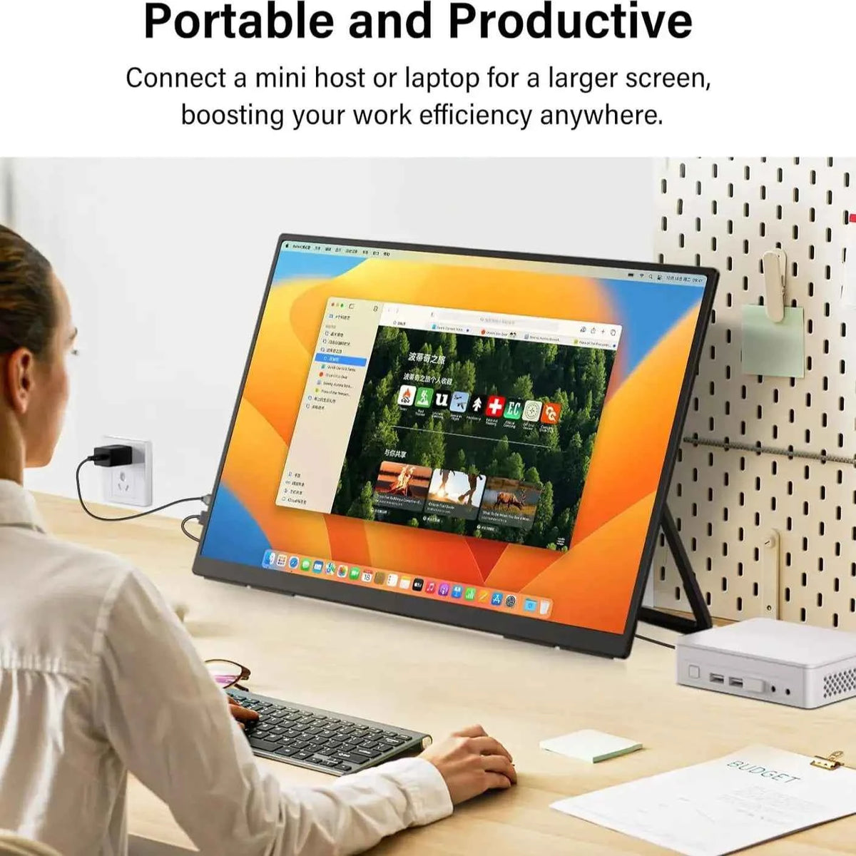 AHXJKA 23.8-Inch Portable Monitor – 1080p FHD, 100Hz, Type-C & HDMI ...