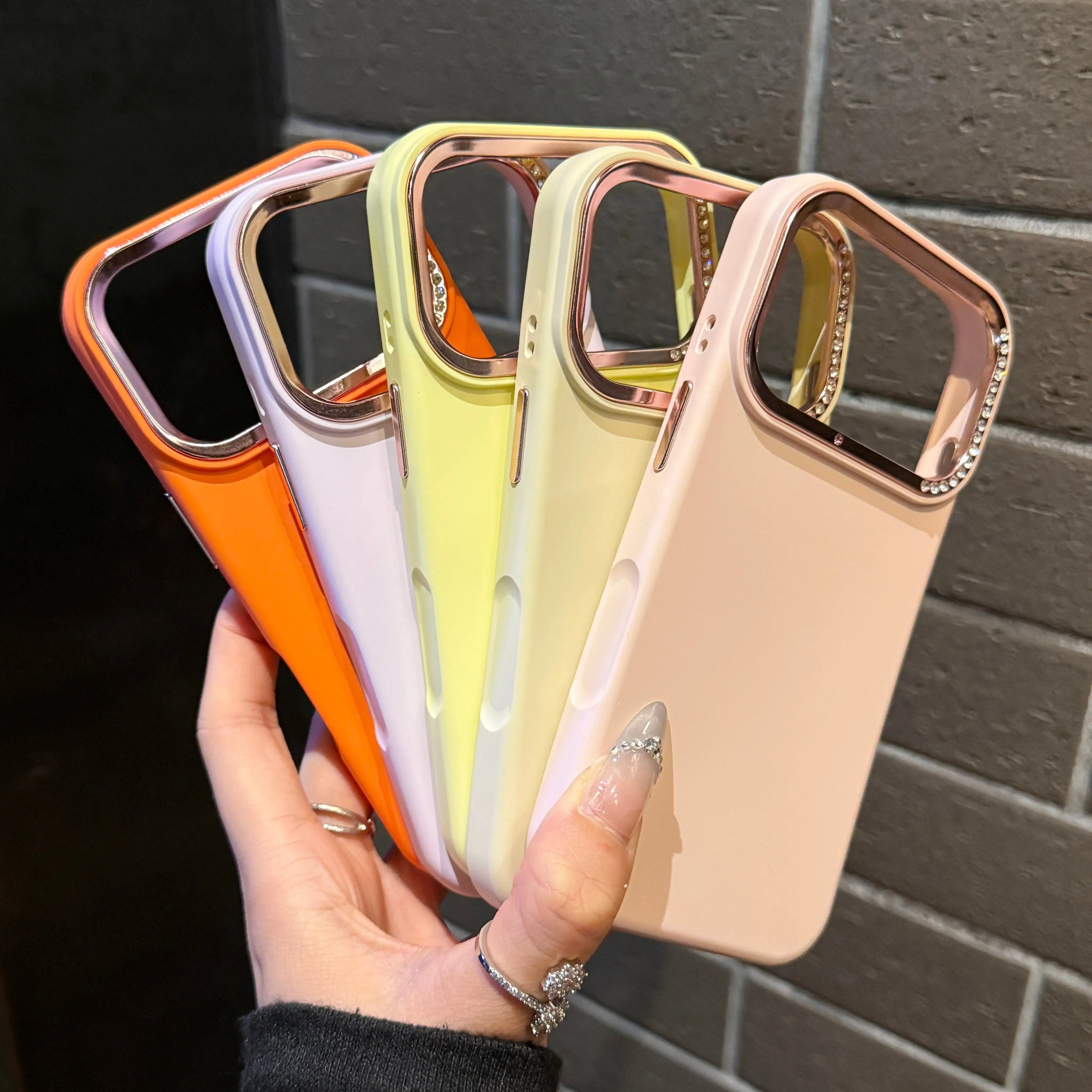 Rhinestone Silicone Phone Case for iPhone 17/16/15/14/13/12/11 pro Max - Soft Comfortable Design Compatible with Multiple Models