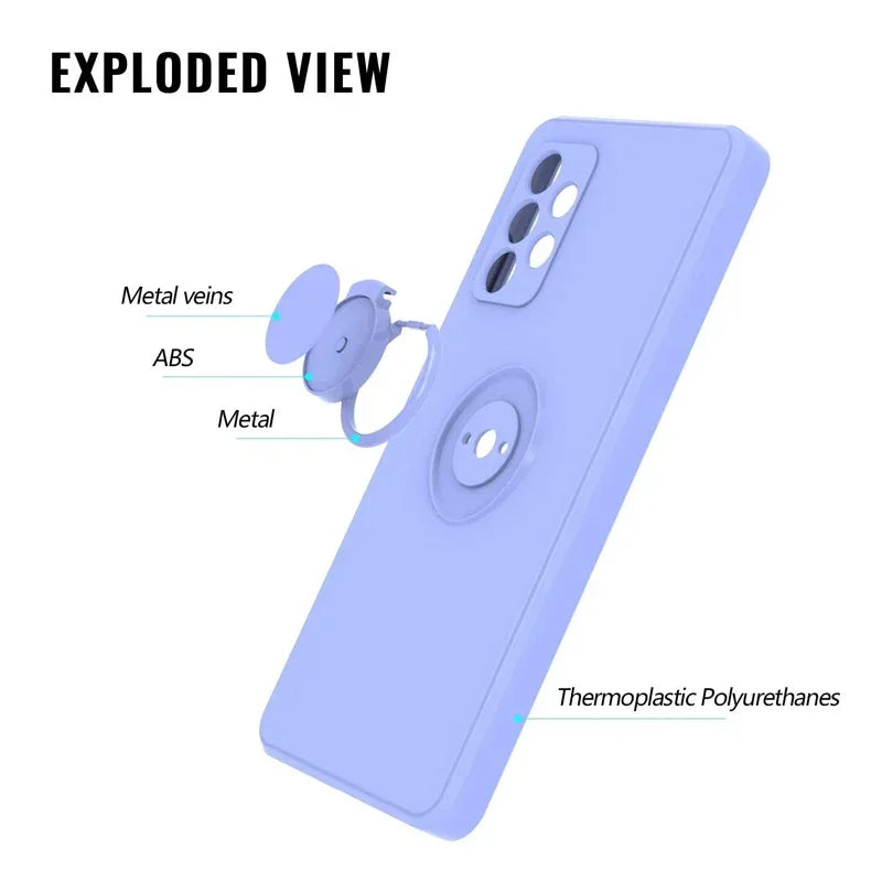 Armor Shock Cover with Magnetic Ring Holder for Samsung Galaxy S24 23 22 S21 S20FE Note 9 10 20 Ultra Plus Fall Proof Phone Case