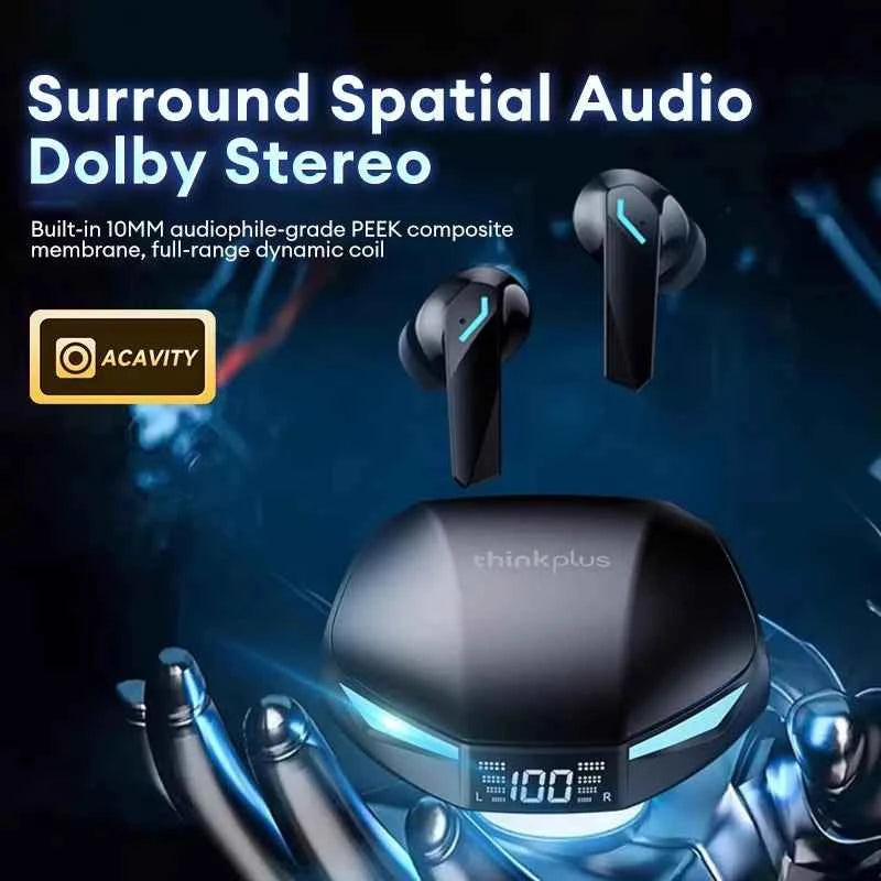 New Lenovo XT53 Wireless Upgrade Bluetooth 5.4 Earphones LED Digital Display Waterproof Headphones Low Latency Gaming Earbuds