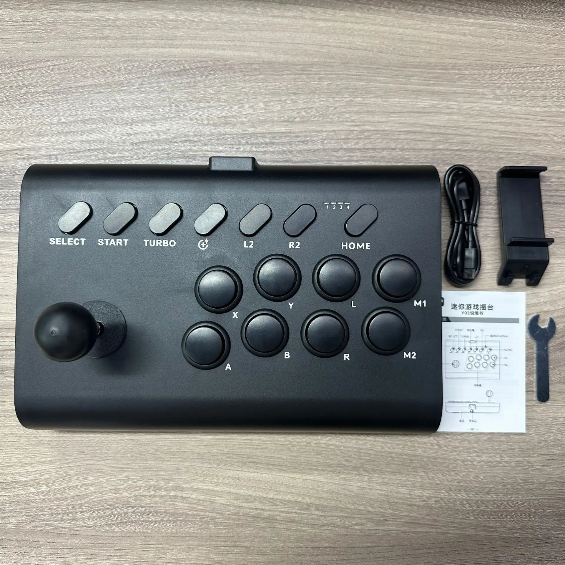 Arcade Fight Stick for P4/Switch/PC – Multi-Platform BT Joystick Controller with Turbo, Compatible with Android/iOS/Steam TV Box