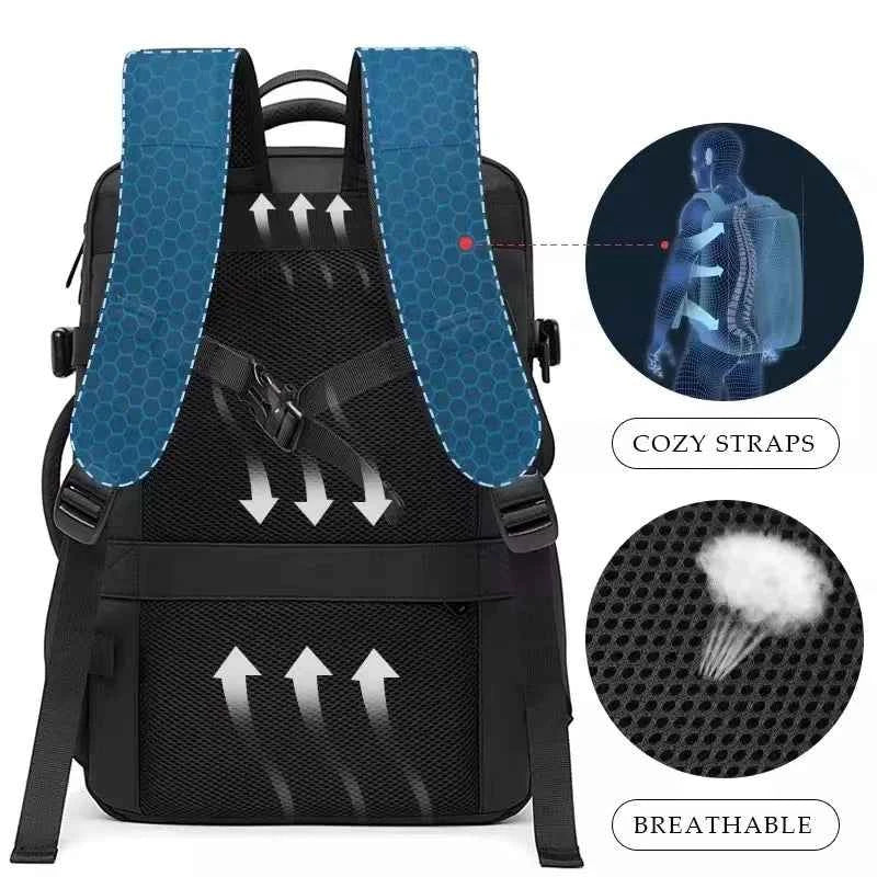 BANGE Aesthetic Men Business Backpack School Expandable USB Bag, Large Capacity 17.3 Laptop Waterproof Fashion Travel Backpack