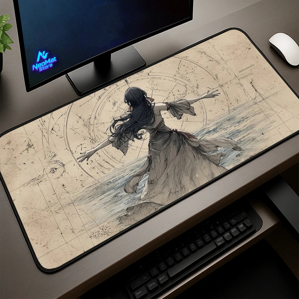 Schematic Mouse Pad Ink Sketch XL Laptop Large Gaming Desk Mat 900x400 Vintage Line Art Mousepad Desktop Accessories Mousepads