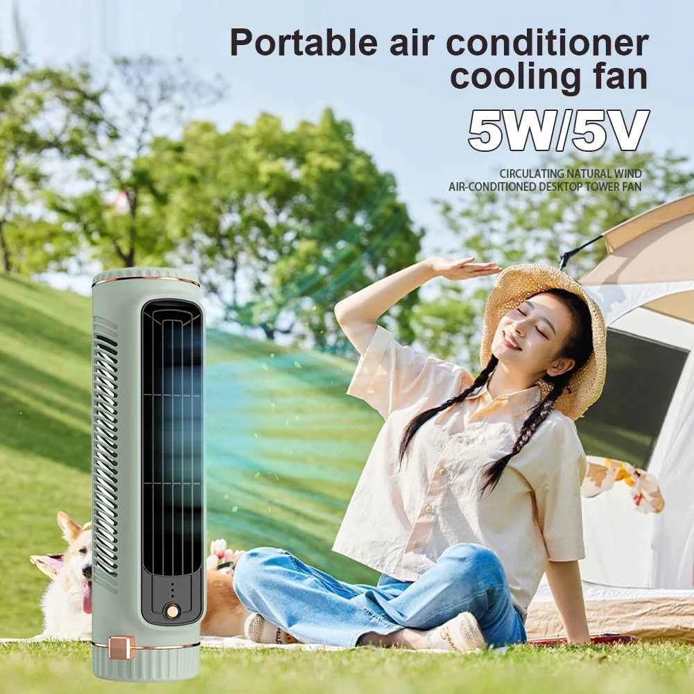 Tower Fan USB Charging Portable Air Conditioner Desktop Cooling Fan Electric Vertical Fan for Home Office