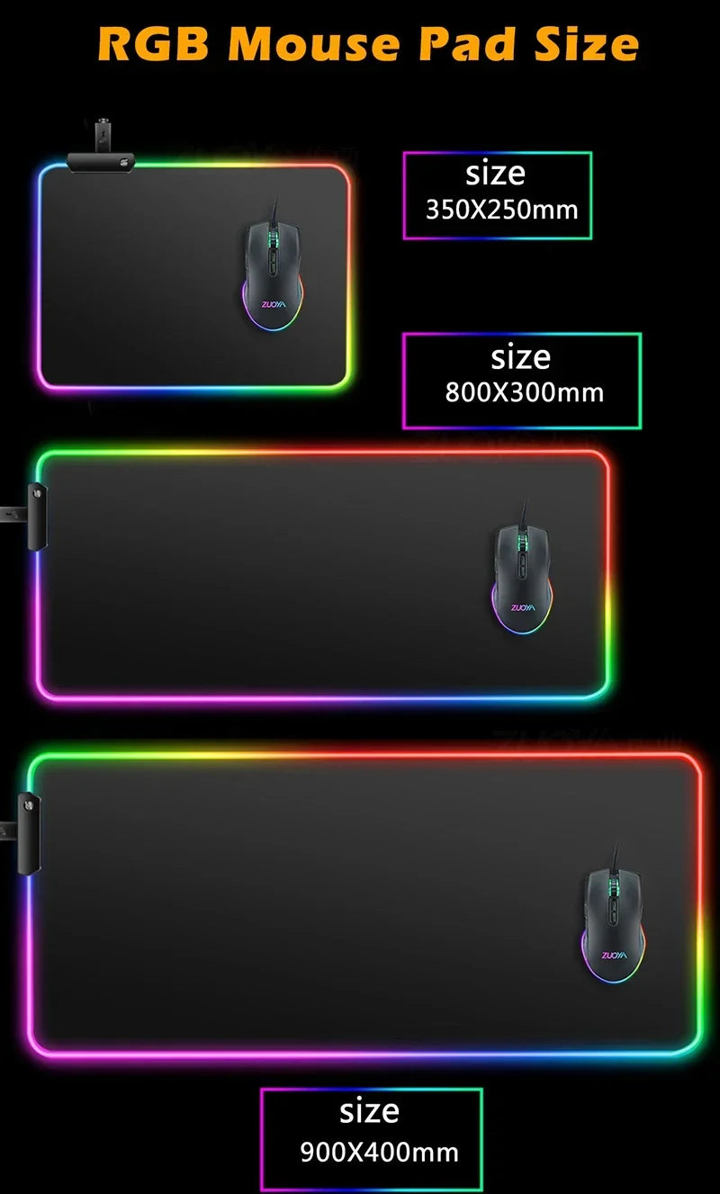 RGB Sakura Scenery  Mousepad Japan Cherry Blossom Gaming Non-slip Table Pad Glowing Keyboard Mouse Pad Laptop Mat With Backlight