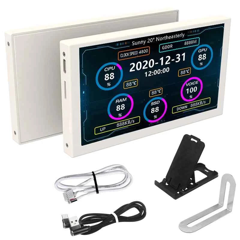 SHCHV 5-Inch IPS Type-C Secondary Monitor – 480×800 LCD Display for Monitoring (Dynamic Themes, USB Plug & Play)