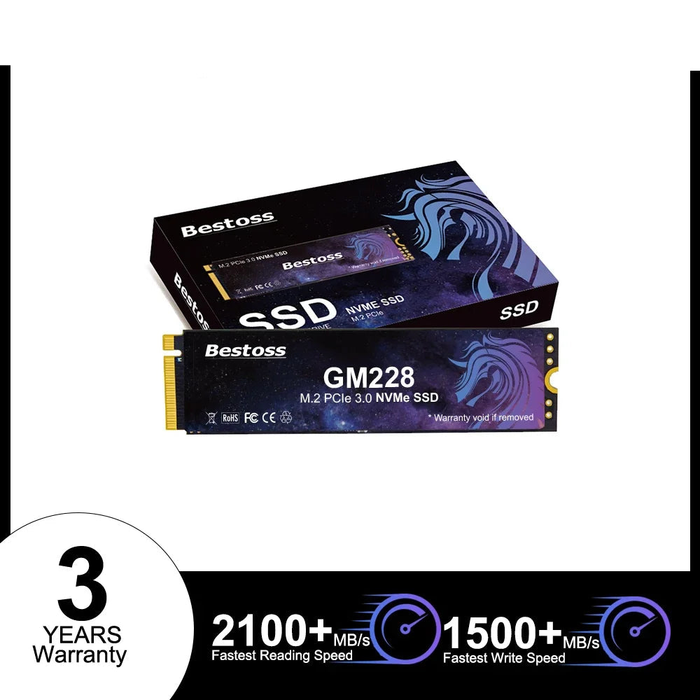 Bestoss PCIe 3.0 NVMe M.2 2280 SSD 512GB 1TB 2TB High-Performance Gaming Computer Solid State Drives for Desktop and Laptop PC - WinSupport Tech