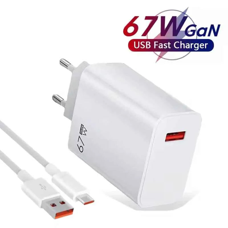 65W GaN Fast Charger PD 3.0 USB C Wall Charger Block For Phone For iPhone 16 Samsung S24 Ultra Xiaomi Huawei iPad EU US UK Plug