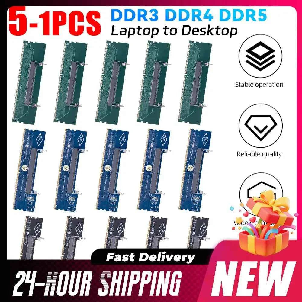1-5PCS Laptop To Desktop Memory RAM DDR3 DDR4 Memory Adapter Connector Card SO-DIMM To PC DIMM Card DDR3 DDR4 Memory Adapter Sti
