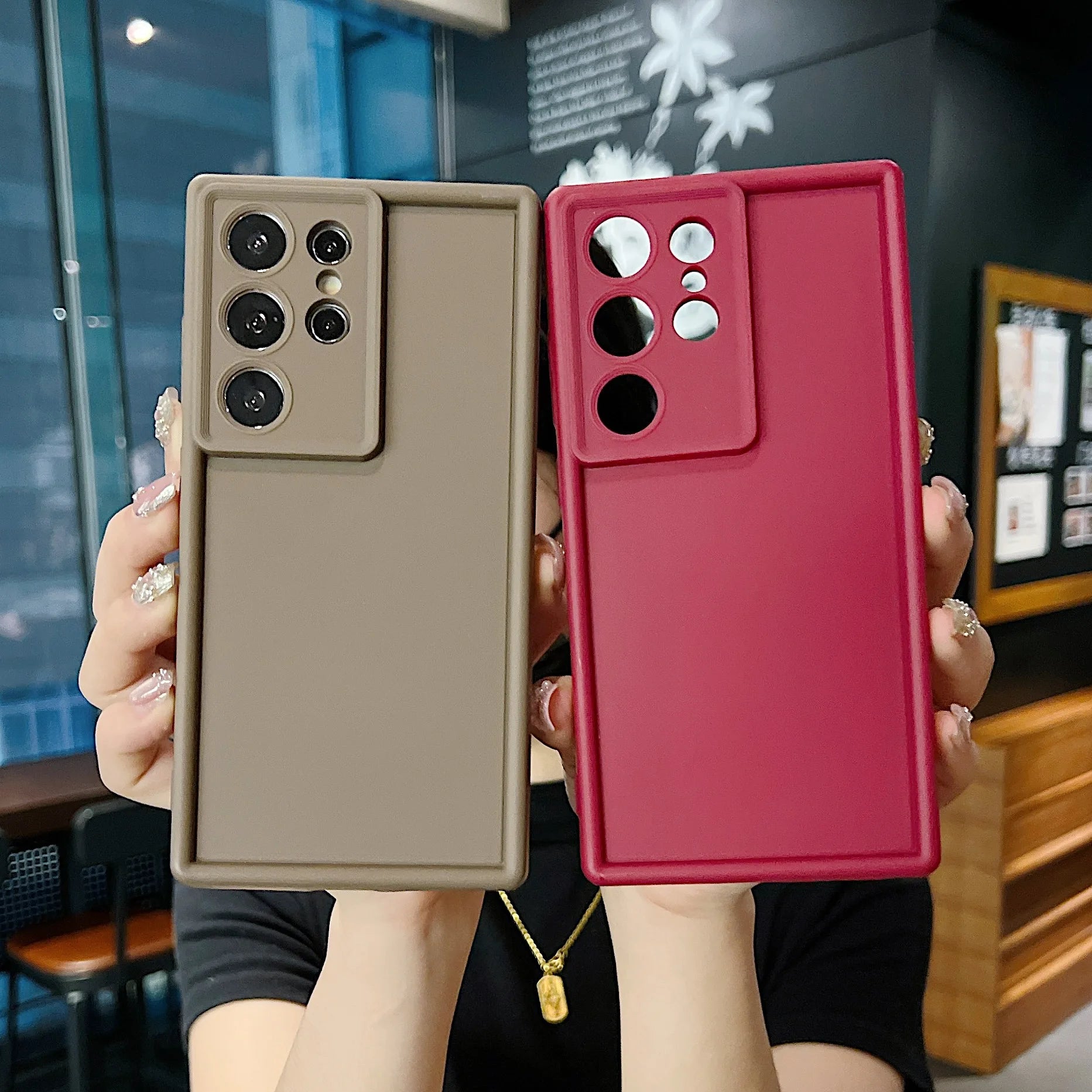 Soft TPU Case For Samsung S26 S25 S24 S23 S22 S21 Ultra Plus FE S25 edge A54 note 20 Shockproof Solid Color Silicone Phone Cover