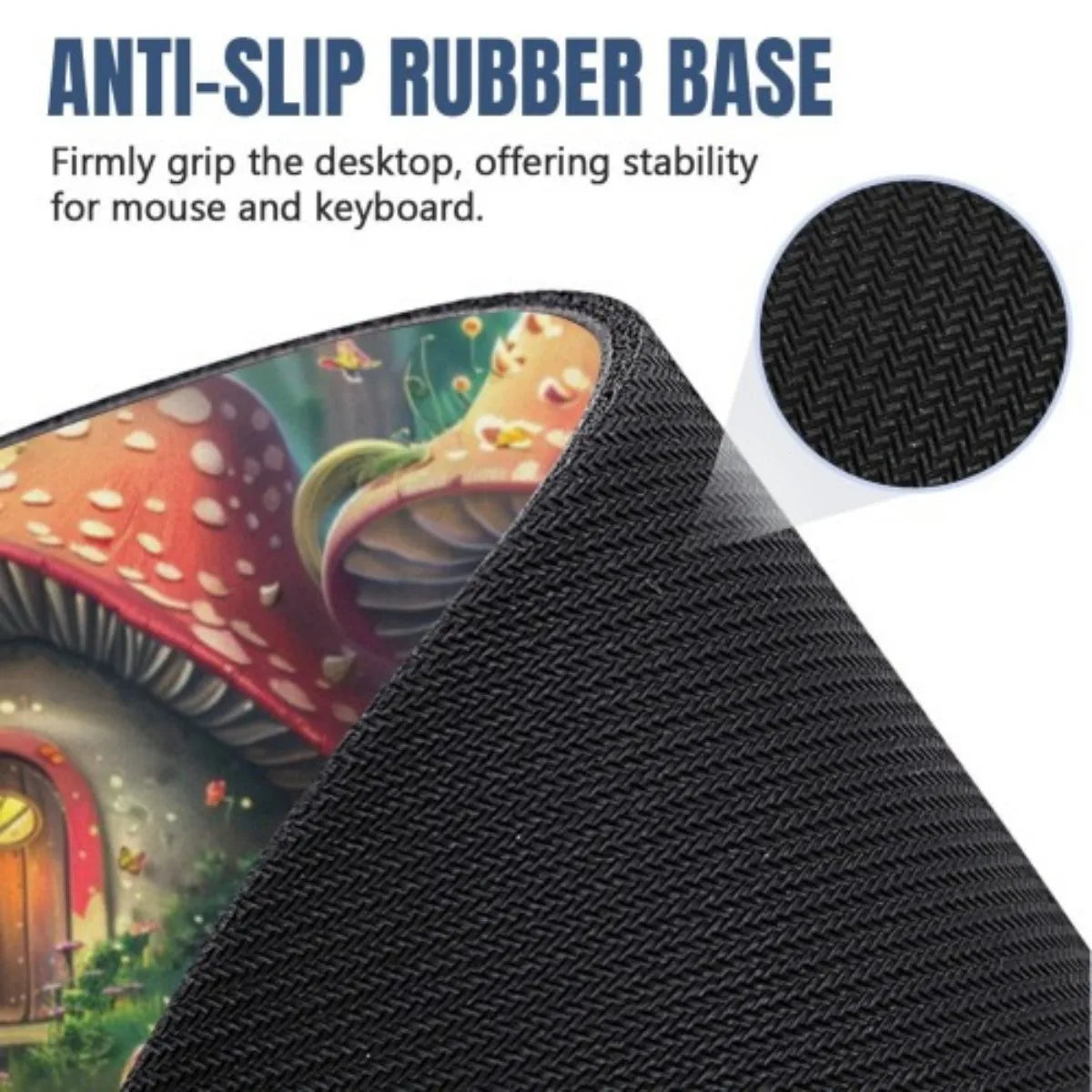 Square Mouse Pad Large Rubber Desk Pad Thick Non Slip Durable Printed Mat for Office Home Workspace