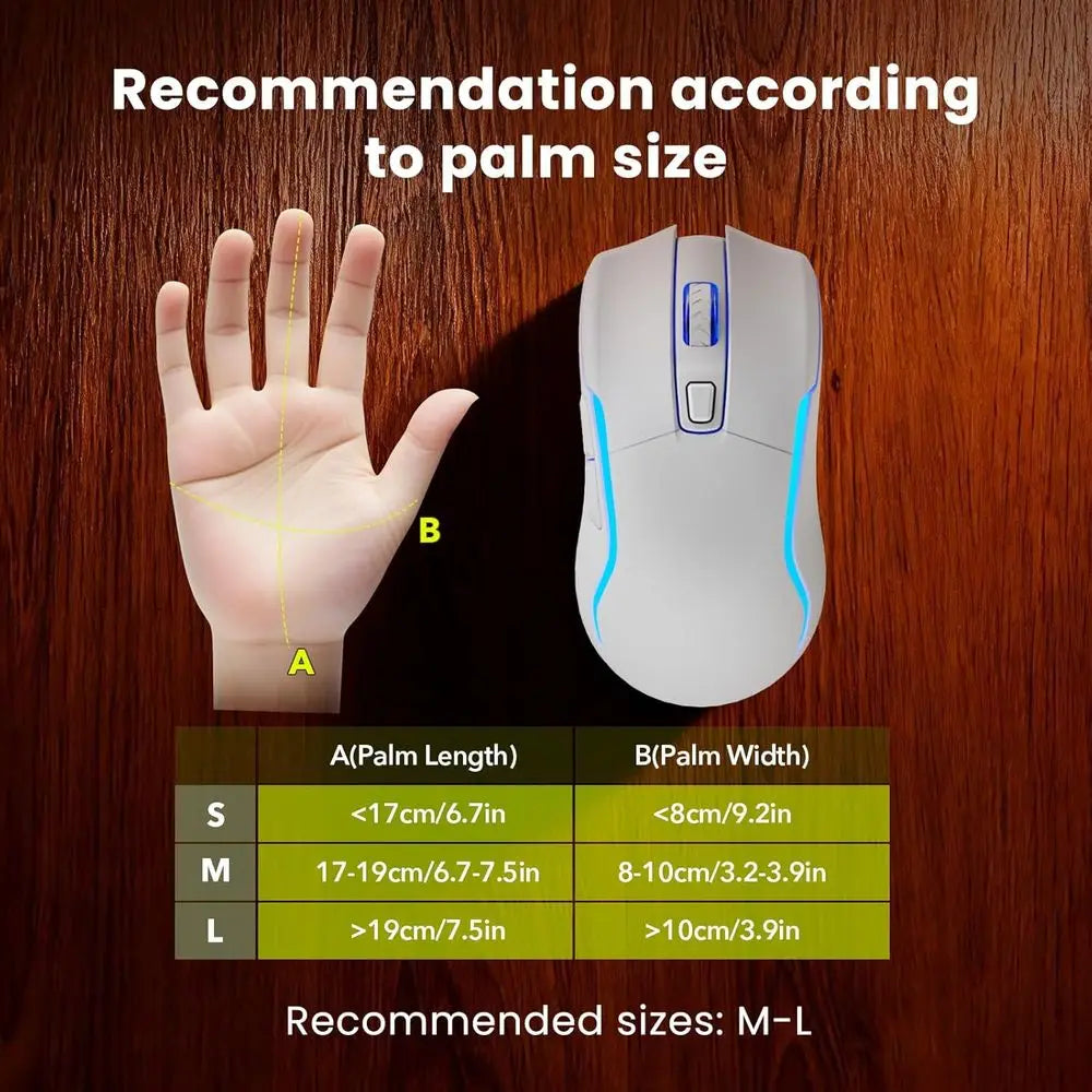 Wireless Ergonomic Backlit Keyboard and Mouse Set, 4000mAh Rechargeable, USB, Wrist Rest & Pen Holder, Quiet Typing, Windows Com